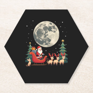Siamese Reindeer Christmas Siamese Cat Lover Gifts Paper Coaster