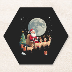 Siamese Reindeer Christmas Siamese Cat Lover Gifts Paper Coaster