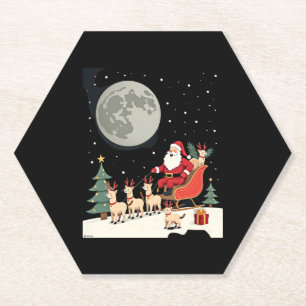 Siamese Reindeer Christmas Siamese Cat Lover Gifts Paper Coaster