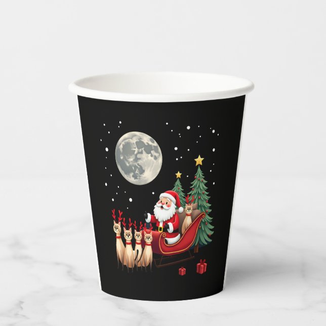 Siamese Reindeer Christmas Siamese Cat Lover Gifts Paper Cups (Front)