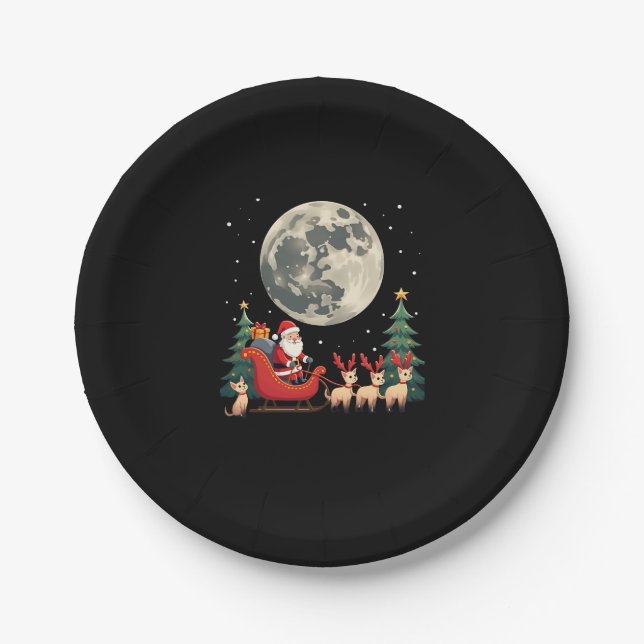 Siamese Reindeer Christmas Siamese Cat Lover Gifts Paper Plate (Front)
