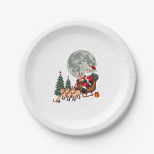 Siamese Reindeer Christmas Siamese Cat Lover Gifts Paper Plate