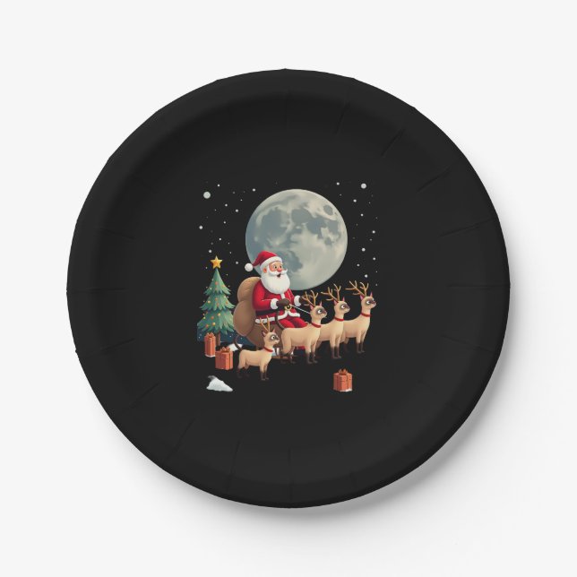 Siamese Reindeer Christmas Siamese Cat Lover Gifts Paper Plate (Front)