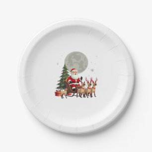 Siamese Reindeer Christmas Siamese Cat Lover Gifts Paper Plate