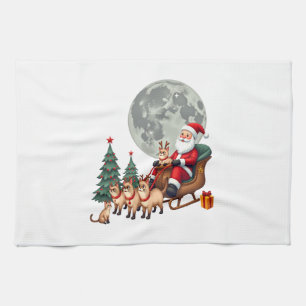Siamese Reindeer Christmas Siamese Cat Lover Gifts Tea Towel