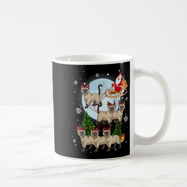 Siamese Reindeer Christmas Siamese Cat Lover Men W Coffee Mug (Right)