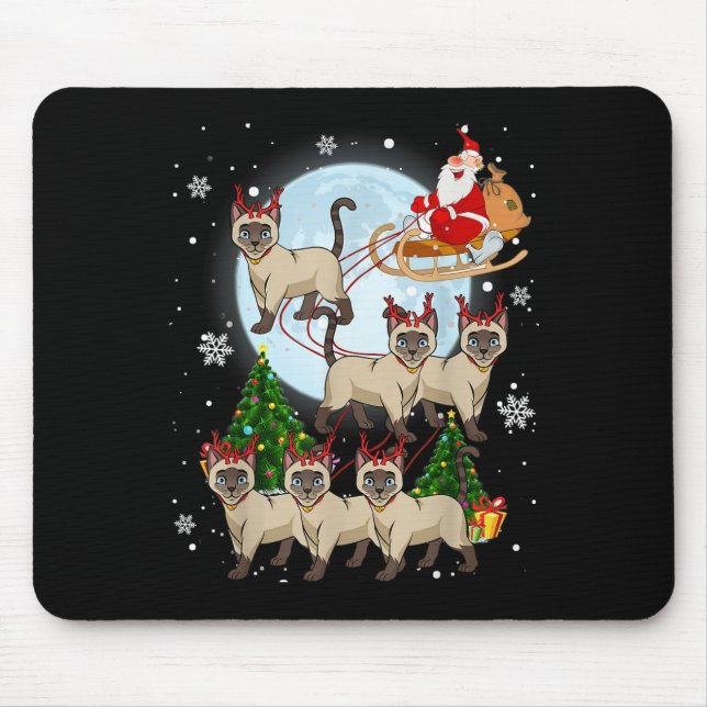 Siamese Reindeer Christmas Siamese Cat Lover Men W Mouse Mat (Front)