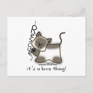 Siamese RESCUE...it's a love thing! Postcard
