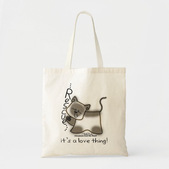 Siamese RESCUE...it's a love thing! Tote Bag (Front)