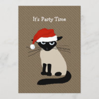 Siamese Santa Cat Christmas Holiday Party