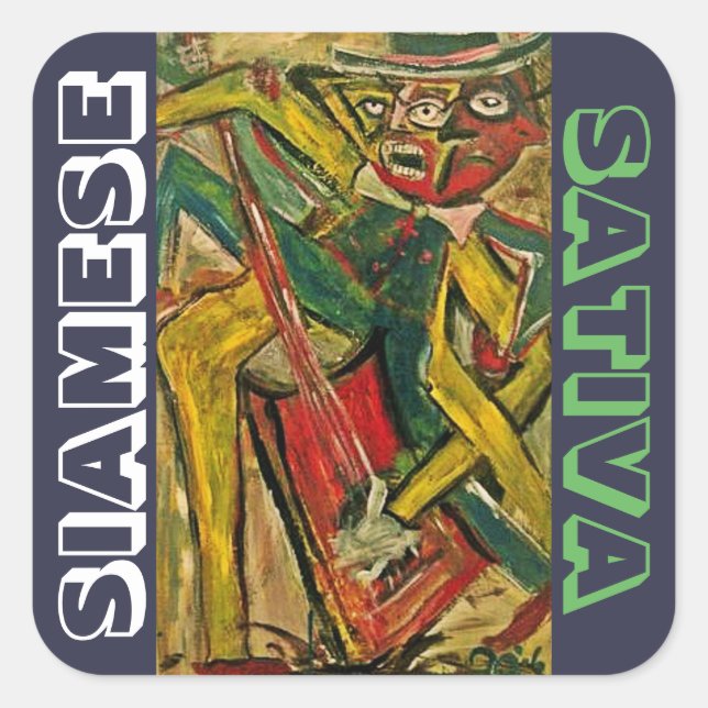 SIAMESE SATIVA SQUARE STICKER (Front)