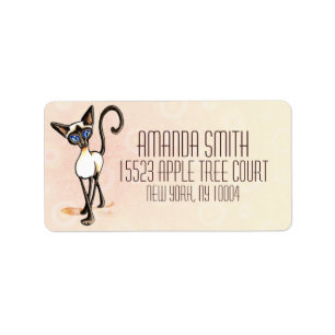 Siamese Seal Point Crosswalk Off-Leash Art™ Pink Label