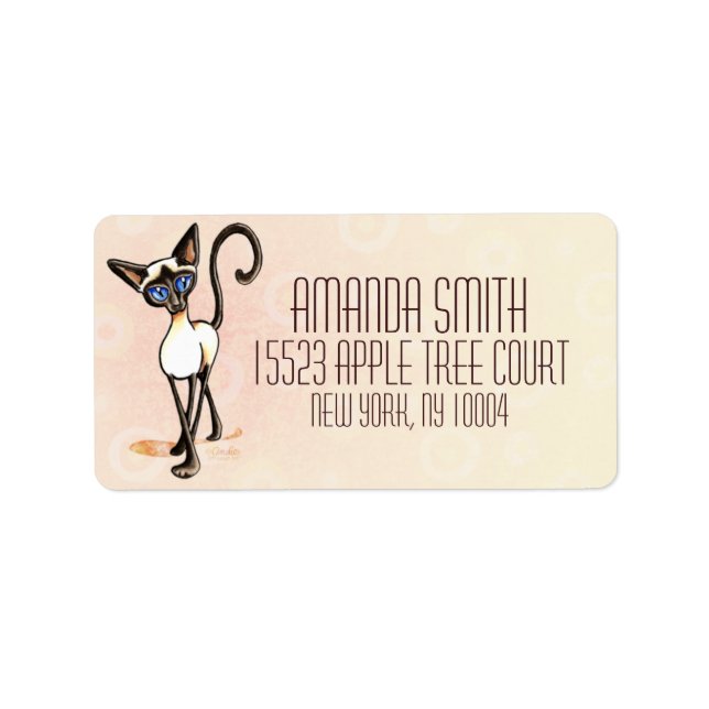 Siamese Seal Point Crosswalk Off-Leash Art™ Pink Label (Front)