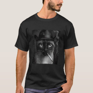 Siamese Smoking Cigarette Meme Cat Lover Cat Mum H T-Shirt