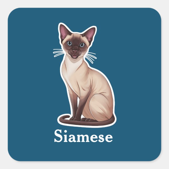 Siamese Square Sticker (Front)
