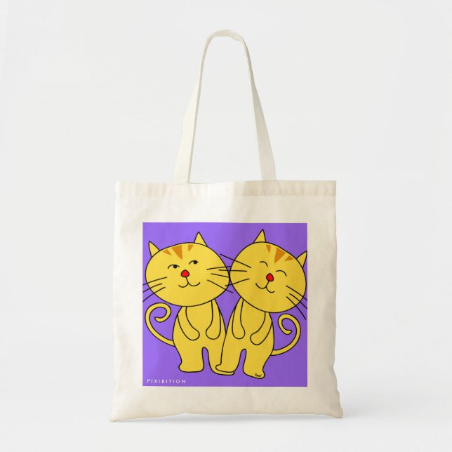 Siamese Twins Cat Tote Bag (Front)