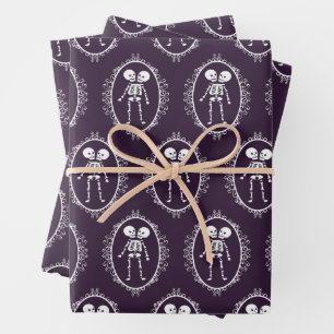 Siamese Twins Skeleton Wrapping Paper Sheets
