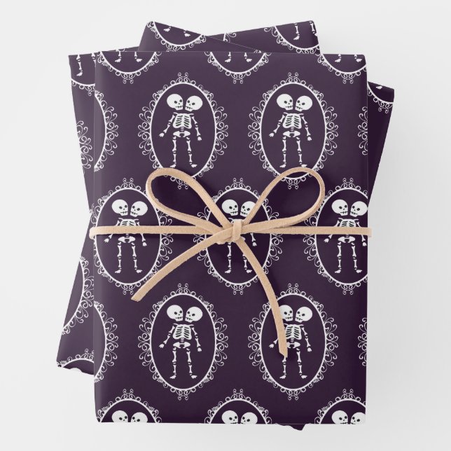 Siamese Twins Skeleton Wrapping Paper Sheets (In situ)
