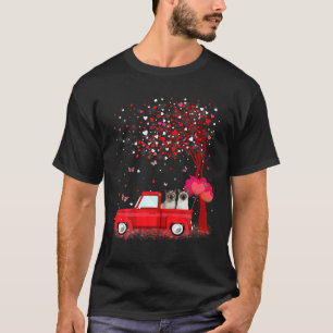 Siamese Valentine's Day Gifts Cats Red Truck Heart T-Shirt