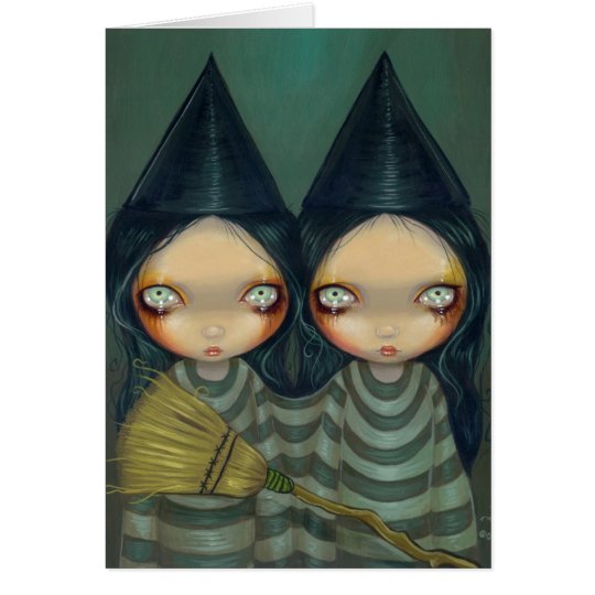 "Siamese Witch Twins" Greeting Card