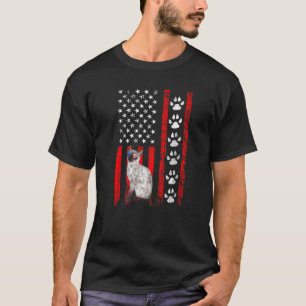 Siamess Cat 4th Of July Patriotic American Flag Pa T-Shirt