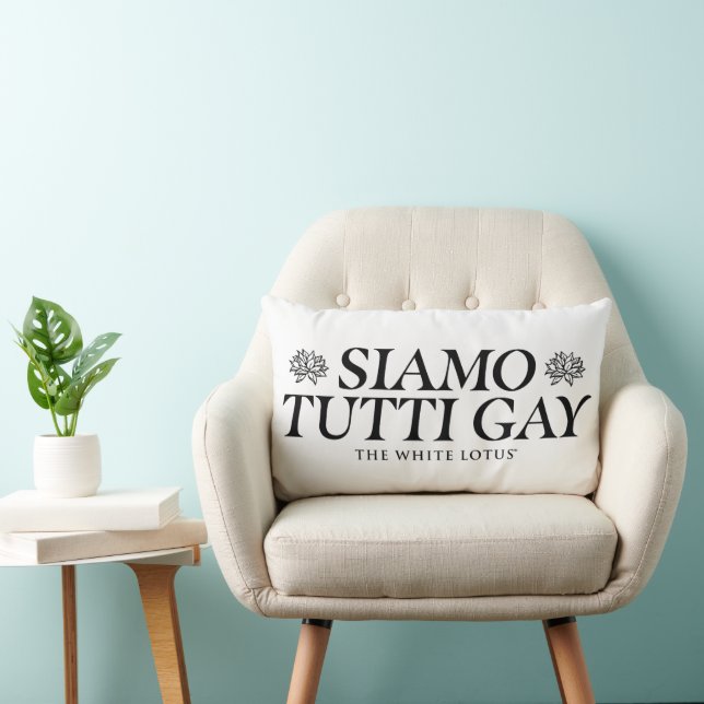 Siamo Tutti Gay - The White Lotus Lumbar Cushion (Chair)
