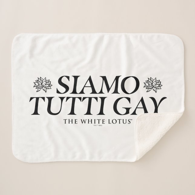Siamo Tutti Gay - The White Lotus Sherpa Blanket (Front (Horizontal))
