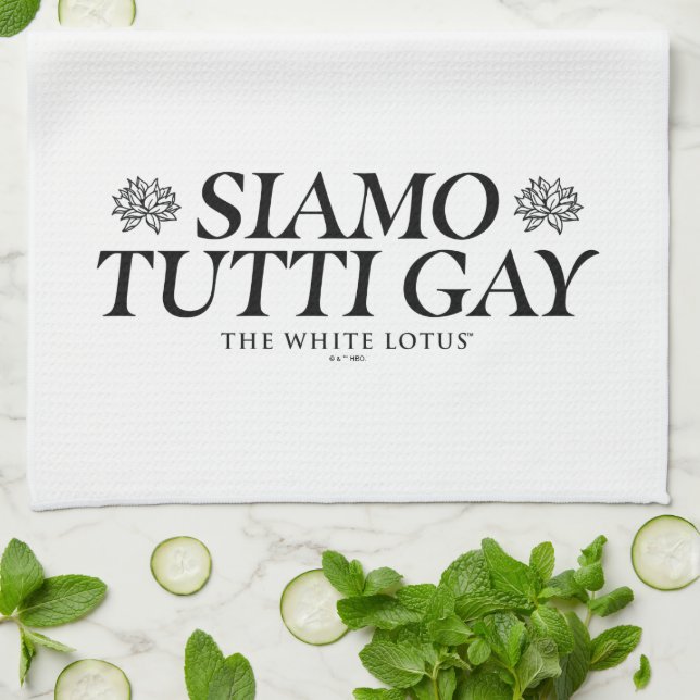 Siamo Tutti Gay - The White Lotus Tea Towel (Folded)