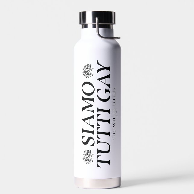 Siamo Tutti Gay - The White Lotus Water Bottle (Left)