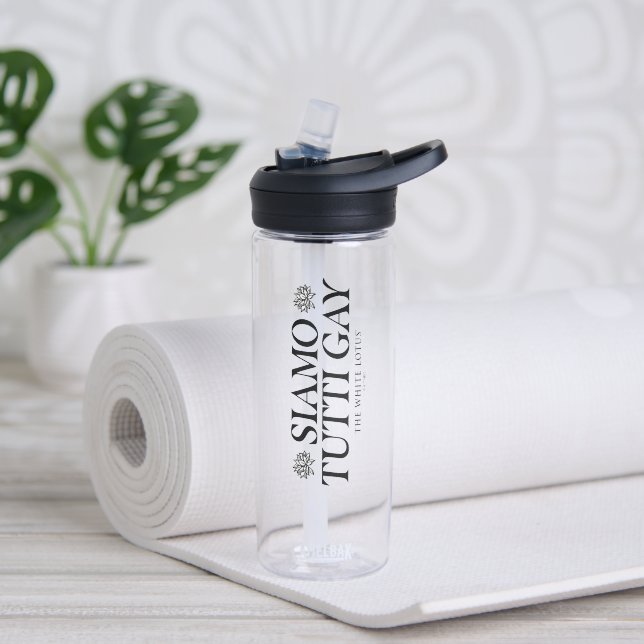 Siamo Tutti Gay - The White Lotus Water Bottle (Yoga)