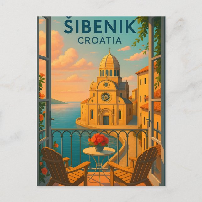 Šibenik Croatia Vintage Travel PostCAR– St. James  Postcard (Front)