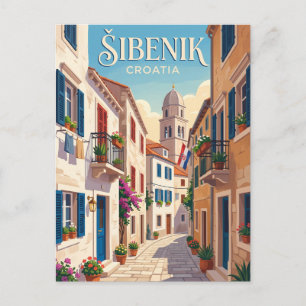 Šibenik Old Town Alley Croatia Postcard