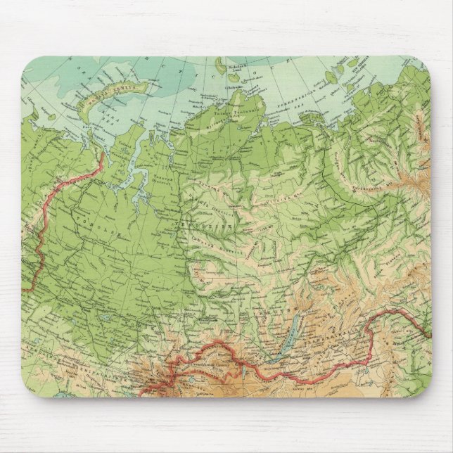 Siberia map with shipping routes mouse mat (Front)