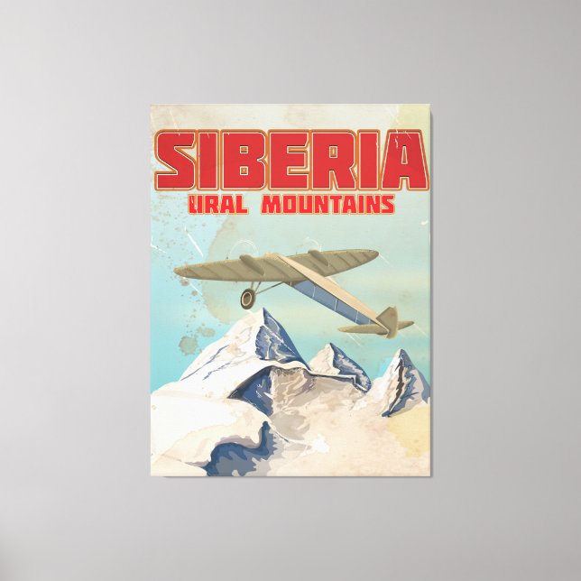 Siberia ural mountains vintage travel poster canvas print (Front)