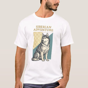 Siberian Adventure Husky – Vintage Outdoor  T-Shirt