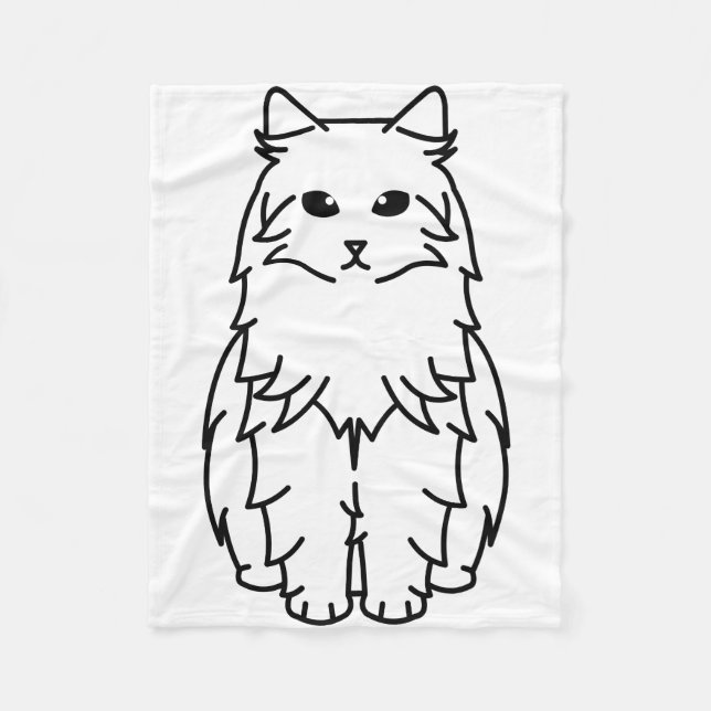 Siberian Cat Cartoon Fleece Blanket (Front)