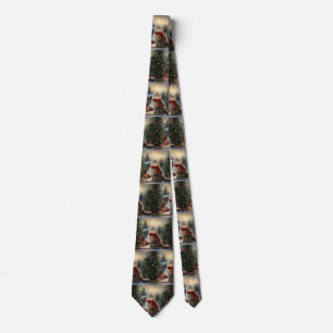 Siberian Cat in Snow Christmas Tie