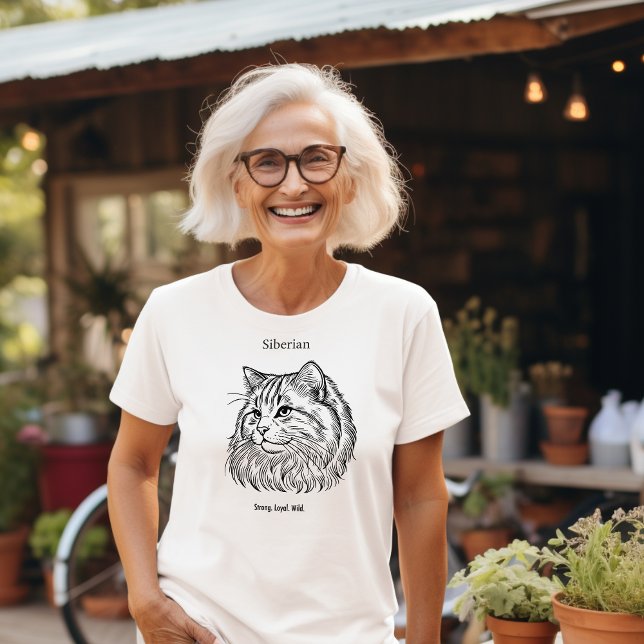 Siberian Cat Portrait T-Shirt (Creator Uploaded)