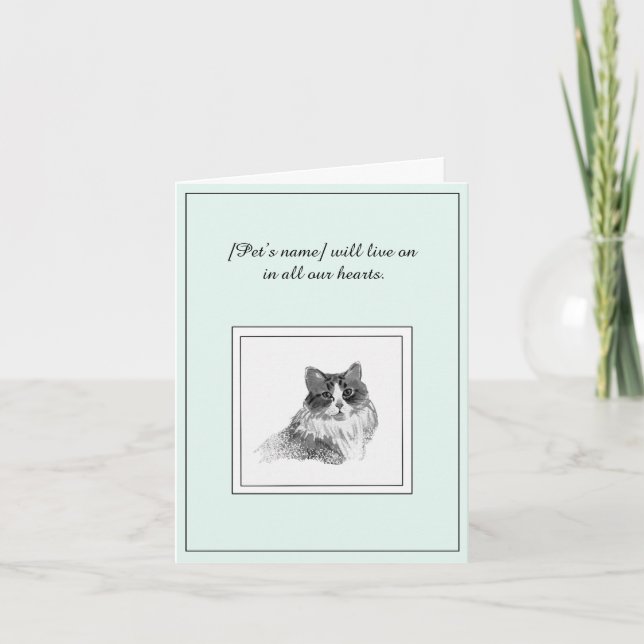 Siberian Cat Sympathy Card (Front)