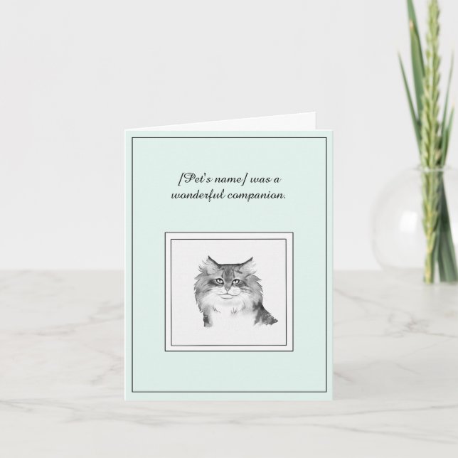 Siberian Cat Sympathy Card (Front)
