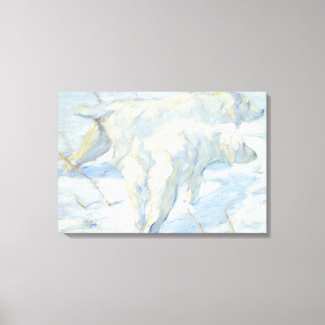 Siberian Dogs in the Snow Canvas Print (Front)