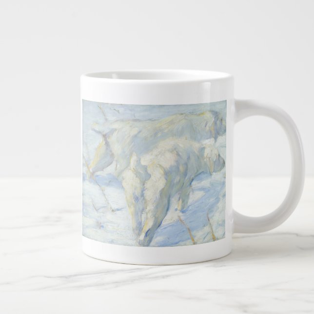 Siberian Dogs in the Snow Large Coffee Mug (Right)