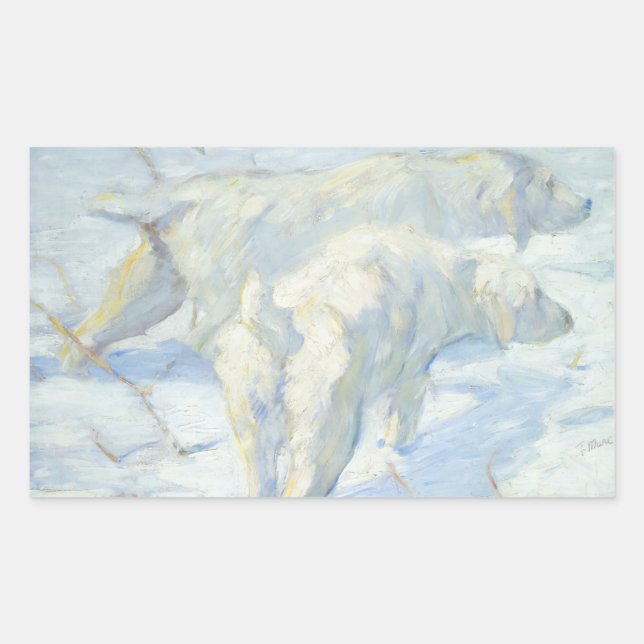Siberian Dogs in the Snow Rectangular Sticker (Front)