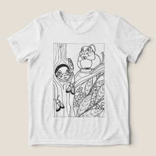 Siberian flying squirrels colouring Tri-Blend shirt