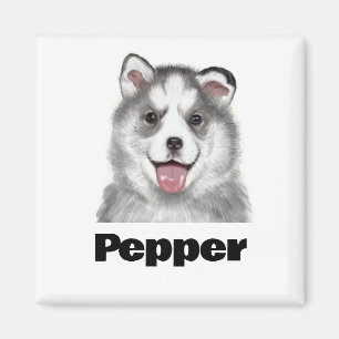 Siberian Huskies Cute Pet Watercolor Dog Magnet