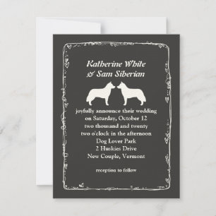 Siberian Huskies Wedding Announcement