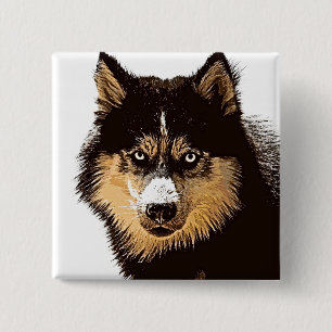 Siberian Husky 15 Cm Square Badge