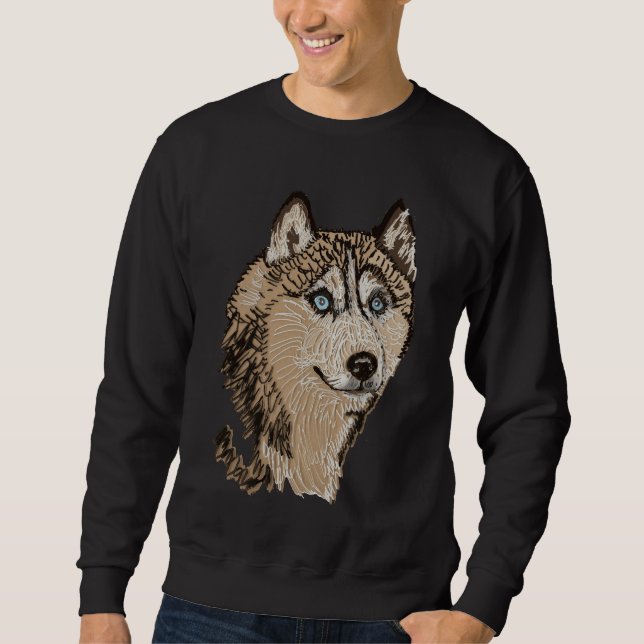 Siberian Husky 2 Ts Fitted Sweatshirt (Front)