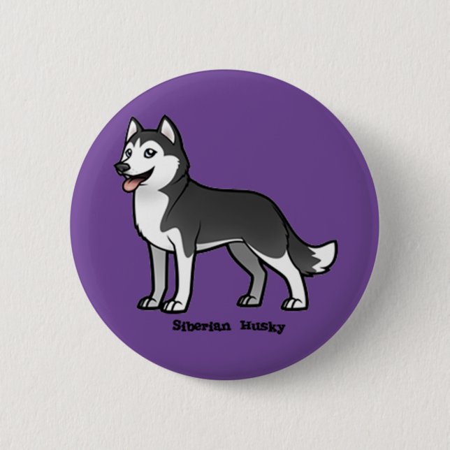 Siberian Husky 6 Cm Round Badge (Front)
