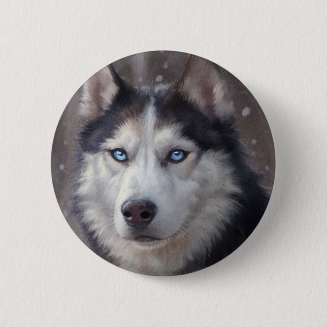 Siberian Husky 6 Cm Round Badge (Front)